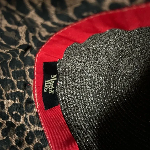 Vintage Floppy Wide Leopard Brim Sun Hat - Picture 5 of 7